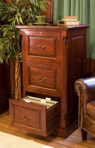 La Roque Mahogany Hand Crafted Three Drawer Filing Cabinet