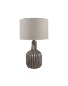 Hand Textured Glazed Grey Stoneware Bottle Table Lamp - Base Only