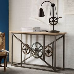 Industrial Eco Friendly Console Table with Wheels