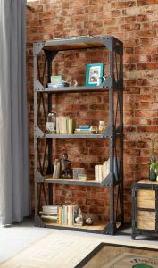 Industrial Solid Wood Bookcase