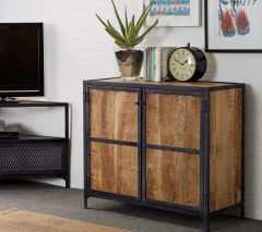 Industrial Solid Wood Small Sideboard
