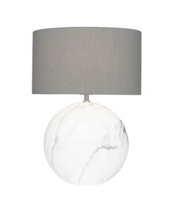 Large White Marble Effect Ceramic Table Lamp