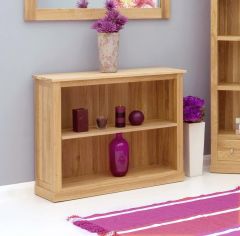 Modern Light Oak Low Bookcase