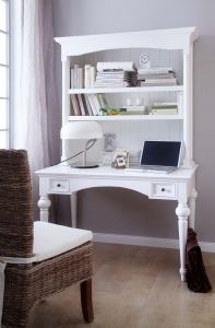 Provence White Mahogany Secretary Desk