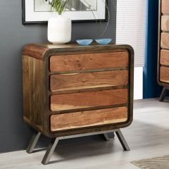 Reclaimed Iron and Wood 4 Drawer Chest