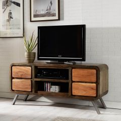 Reclaimed Iron and Wood TV Unit