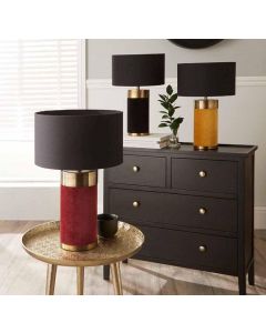 Dempsey Velvet and Antique Gold Metal Table Lamp - Base Only