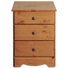 Scandinavian Pine 3 Drawer Bedside Cabinet