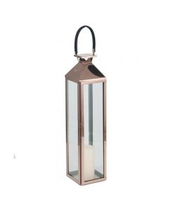 Shiny Copper Stainless Steel & Glass Medium Lantern