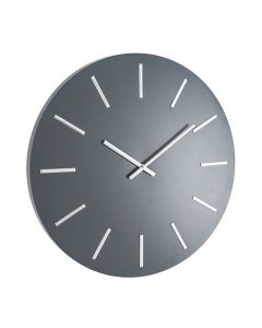 Simplistic Matt Grey and Silver Detail Round Metal Wall Clock