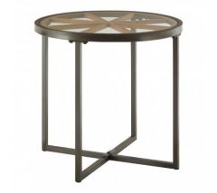 Trinity Round Glass Top Side Table