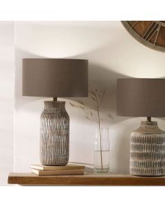 Yala Grey Wash Wood Textured Bottle Table Lamp - Base Only