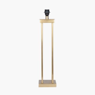 Langston Satin Brass Metal Four Post Table Lamp - Base Only