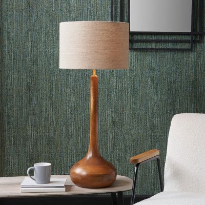 Toma Oiled Wood Tall Neck Table Lamp - Base Only