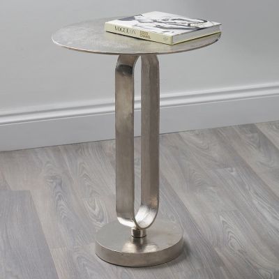 Zaneta Shiny Silver Metal Table