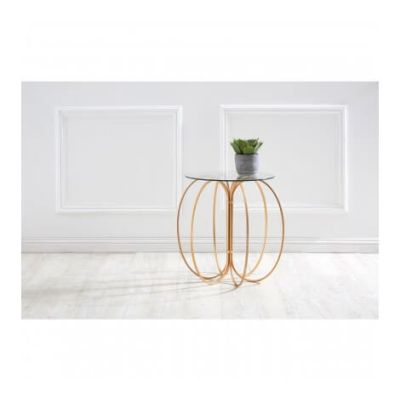 Alexa Convex Side Table in Rose Gold