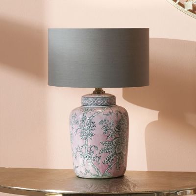 Alice Pink Floral Ceramic Table Lamp - Base Only