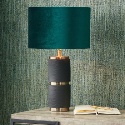 Alnico Black and Brass Metal Textured Table Lamp - Base Only