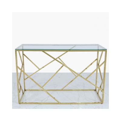 Amber Gold Metal Console Table