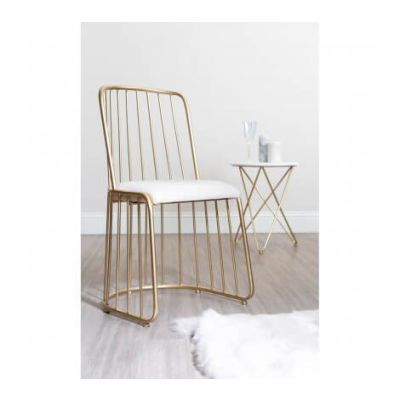 Art Deco White Linen Chair