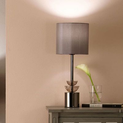 Arran Smoke Glass and Pewter Small Table Lamp