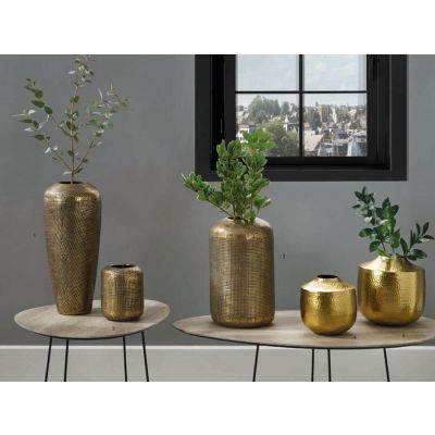 Brass Metal Hammered Vase