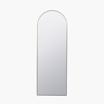 Brushed Gold Slim Frame Arch Floor Mirror