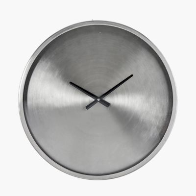 Brushed Nickel Round Wall Clock
