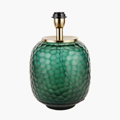 Camila Green Cold CutTextured Glass Table Lamp - Base Only