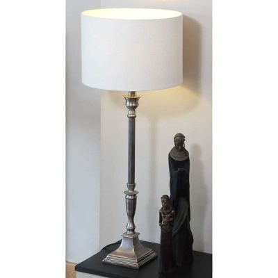 Canterbury Antique Silver Metal Table Lamp - Base Only