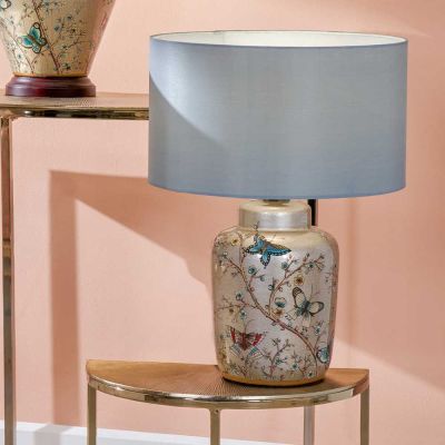 Champagne Gold Butterfly Ceramic Table Lamp - Base Only