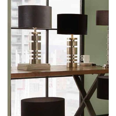 Champagne Gold Metal Stacked Cylinder Table Lamp - Base Only