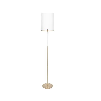 Champagne Gold Metal Stem and Marble Effect Floor Lamp
