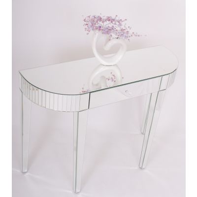Clear Mirrored Bevelled Edge Console Table