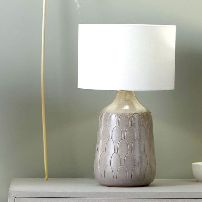 Coco Grey Gloss Arch Design Stoneware Table Lamp - Base Only