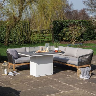 Cosiloft 120 Relaxed White And Grey Dining fire Pit