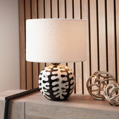 Elkorn Black and White Coral Ceramic Table Lamp - Base Only