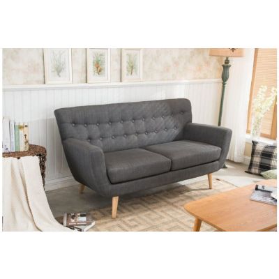Fabric Scandinavian Style 3 Seater Sofa Grey