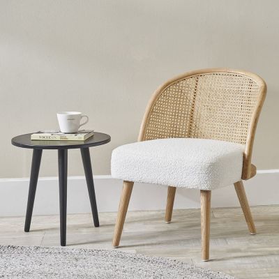 Genoa Boucle and Natural French Cane Chair