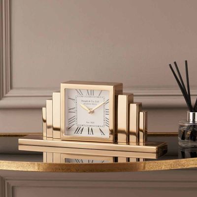 Gold Art Deco Table Clock