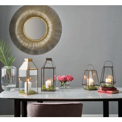 Jacob Gold Metal Wire Round Wall Mirror