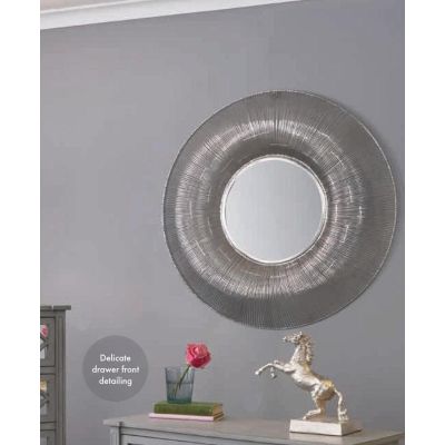 Jacob Silver Metal Wire Round Wall Mirror