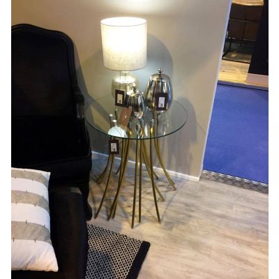 Kent Gold Finish Metal Side Table