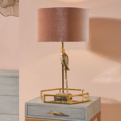 Lori Shiny Gold Metal Parrot Table Lamp - Base Only