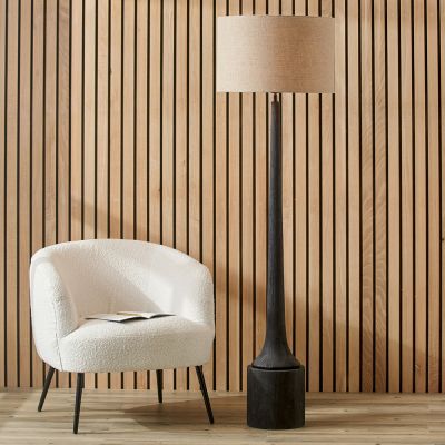 Marin Black Wood Tall Neck Floor Lamp - Base Only