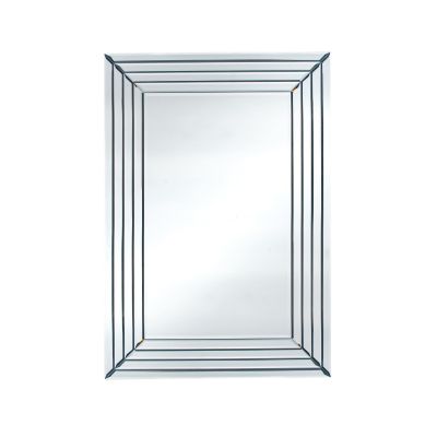 Mirrored Glass Art Deco Rectangular Wall Mirror