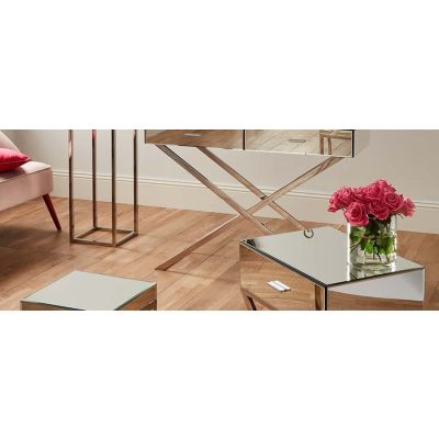 Mirrored Criss Cross Console Table