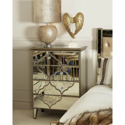 Morocco Mirrored 4 Drawer Chest Of Drawers