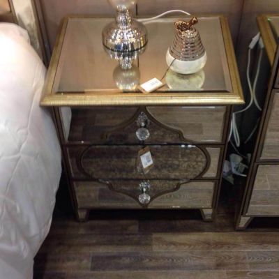 Morocco Mirrored 3 Drawer Bedside Chest