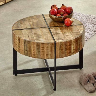 Murray Solid Wood Coffee Table With Metal Legs
